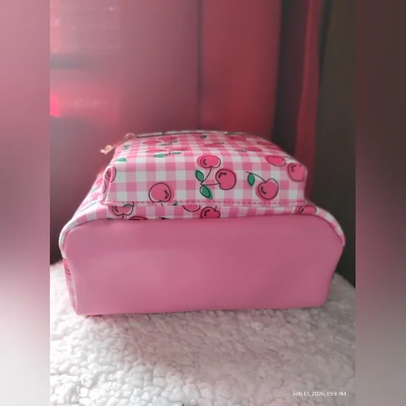 VEGAN LEATHER CHERRY DESIGN MINI BACKPACK - Picture 10 of 10